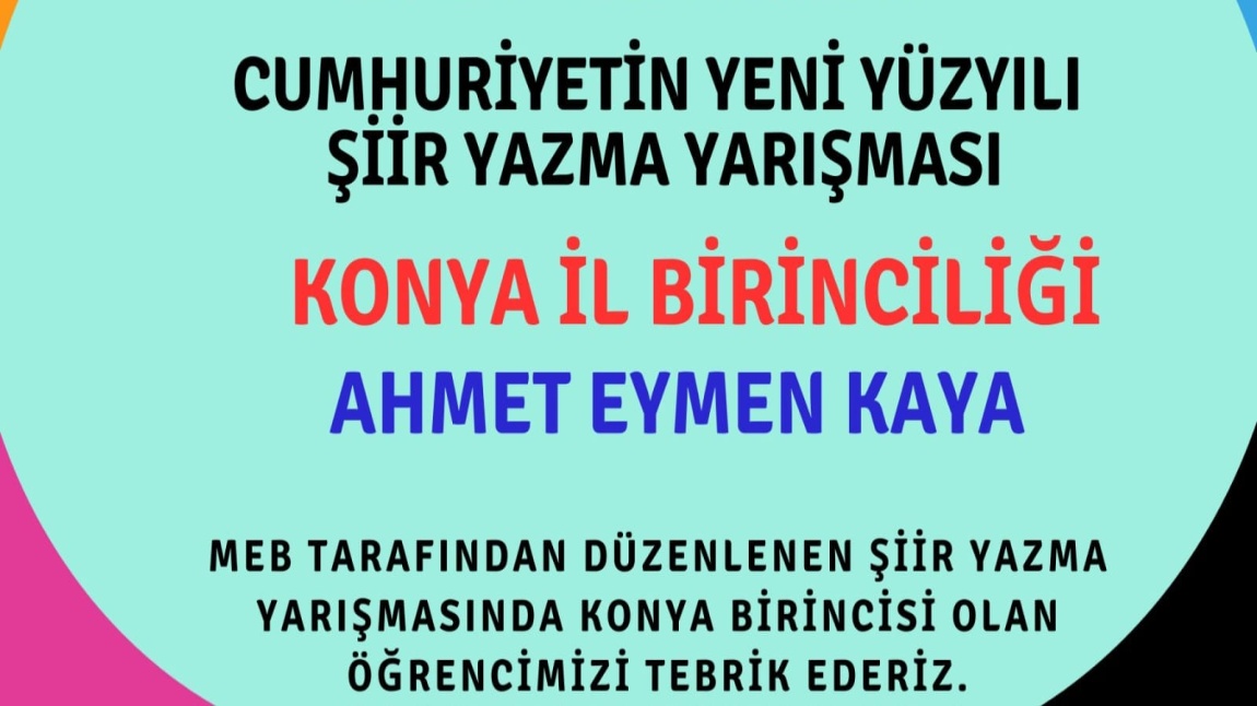 29 EKİM CUMHURİYET BAYRAMI ŞİİR YAZMA YARIŞMASINDA DERECE ELDE ETTİK